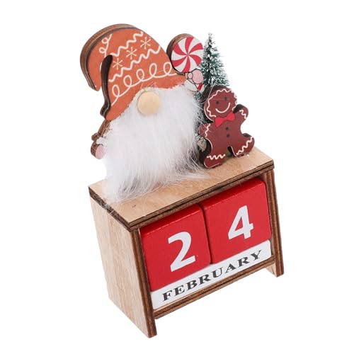 Cabilock Weihnachtskalender-ornamente Weihnachtsblockkalender Home-blöcke-kalender- Countdown-kalender- Home-desktop-kalender Blockiert Kalender Tischkalender Für Weihnachten Holz von Cabilock