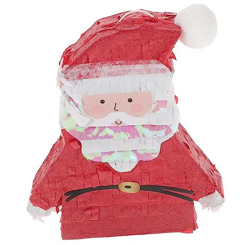 Cabilock Weihnachtspinata Weihnachten Santa Pinata Weihnachtsfeier Liefert Urlaub Süßigkeiten Pinata Süßigkeiten-schokoladen-pinata Piñata Weihnachten Weihnachtsbaum Kind Füllung Papier Rot von Cabilock