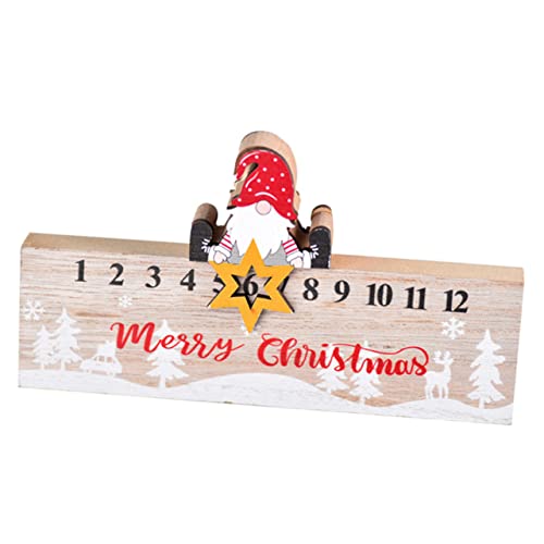 Cabilock Weihnachtsschmuck Weihnachts-countdown-dekor Schreibtisch-adventskalender Weihnachtlicher Adventskalender Countdown Zum Weihnachtskalender Neujahr Adventskalender Hölzern von Cabilock