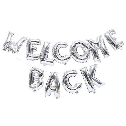 Cabilock Willkommen Zurück Buchstaben Ballons 1 Set Folienballons Für Büro Und Schulfeiern Kreative Deko Für Willkommenspartys Silberne „Welcome Back Luftballons von Cabilock