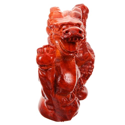 Cabilock Zen - Desktop-Dekoration Kommode Tierfigur Rote Drachenstatue Skulptur Drache Desktop-drachenminiatur Yoga-Statue des Drachen Drachenauto-Ornament Figur De Hölzern Light Brown von Cabilock