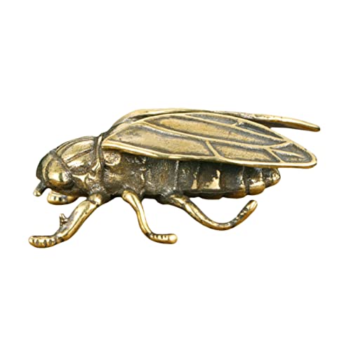 Cabilock Zikaden-Insekten-Ornamente Miniaturdekoration Vintage Zikadenfigur Exquisite Zikadenstatuen Innenausstattung des Autos Zarte Zikadenstatue Wandaufkleber- Abs Messing Golden von Cabilock