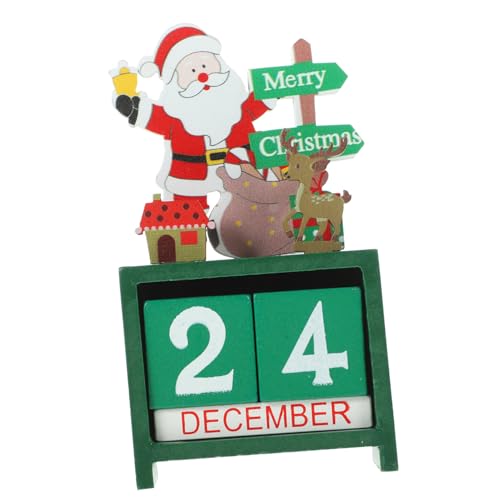 Cabilock schreibtisch dekoration tischkalender christmas weihnachtsgeschenke Weihnachtsbedarf Weihnachten Weihnachtsblockkalender Blöcke Kalender Weihnachtsdekoration Holz Green von Cabilock