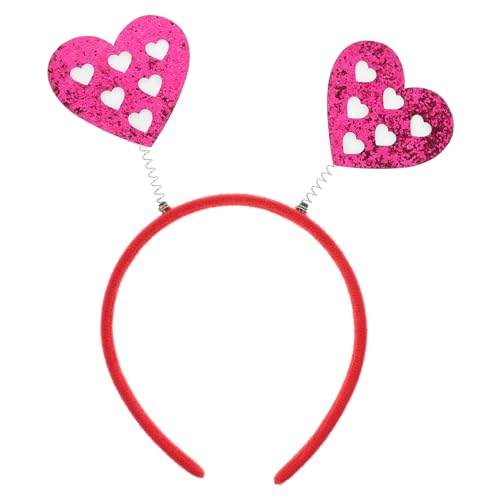 Cabilock valentinstag stirnband rotes haarband valentinstag Liebe Kopfbedeckung Kopfschmuck für Partys Partykopfband herz stirnband valentinstag Valentine Herz Stirnband Plastik von Cabilock