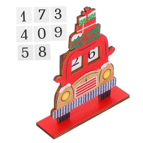 Weihnachtsdekoration Wichtel-adventskalender 2024 Weihnachtszimmerdekoration Weihnachtskalender Tischdeko Weihnachtsblock-countdown Weihnachts-countdown-würfel Rot Hölzern Cabilock von Cabilock