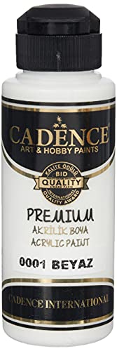Cadence Acrylfarbe Allzweck Farbe Künstlerfarbe Premium Semi Matt Weiß 120ml für alle Oberflächen von Cadence