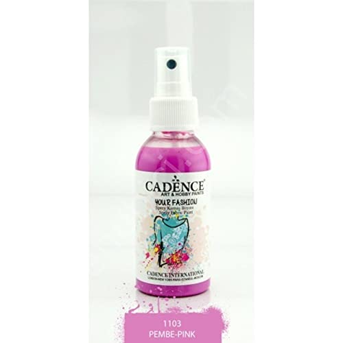 Cadence Textilfarbe zum Sprühen (Fashion Spray) | auf Wasserbasis | 100 ML (1103-Pink) von Cadence