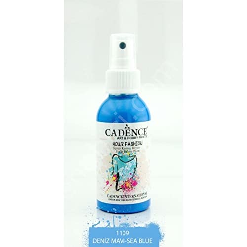 Cadence Textilfarbe zum Sprühen (Fashion Spray) | auf Wasserbasis | 100 ML (1109-Meerblau) von Cadence