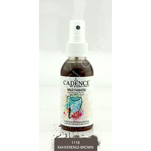 Cadence Textilfarbe zum Sprühen (Fashion Spray) | auf Wasserbasis | 100 ML (1118-Braun) von Cadence