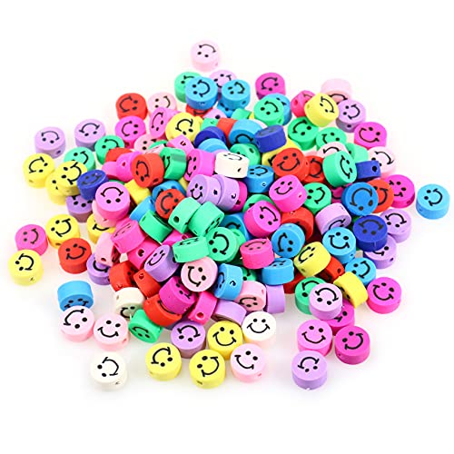 Bunte Smiley-Perlen, 10 mm, rund, Polymer-Ton-Perlen für Schmuckherstellung, 200 Stück Bunte Smiley-Perlen, 10 mm, rund, Polymer-Ton-Perlen für Schmuckherstellung, 200 Stück von Cadikez