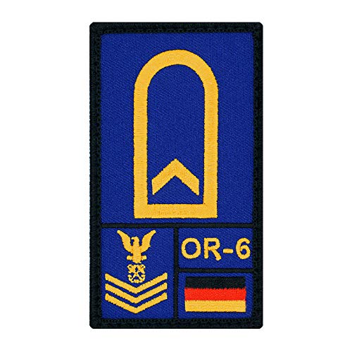 Café Viereck ® Bootsmann Bundeswehr Rank Patch mit Dienstgrad - Gestickt mit Klett – 9,8 cm x 5,6 cm (blau) von Café Viereck