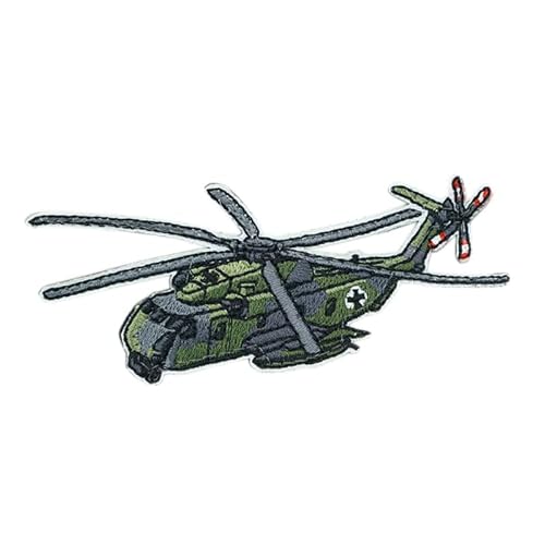 Café Viereck ® Bundeswehr Army Fahrzeuge, Panzer, Kampfjet & Helikopter Patch - gestickt mit Klett (Sikorsky CH-53) von Café Viereck