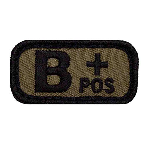 Café Viereck ® Bundeswehr Blutgruppe Patch Gestickt mit Klett - 5 cm x 3 cm (Oliv) von Café Viereck