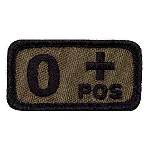 Café Viereck ® Bundeswehr Blutgruppe Patch Gestickt mit Klett - 5 cm x 3 cm (Oliv - 0+) von Café Viereck