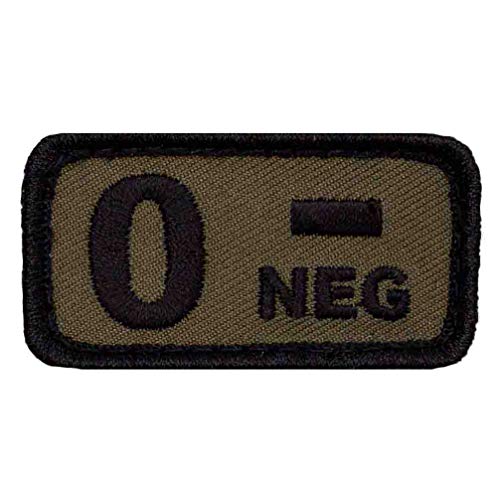 Café Viereck ® Bundeswehr Blutgruppe Patch Gestickt mit Klett - 5 cm x 3 cm (Oliv - 0-) von Café Viereck