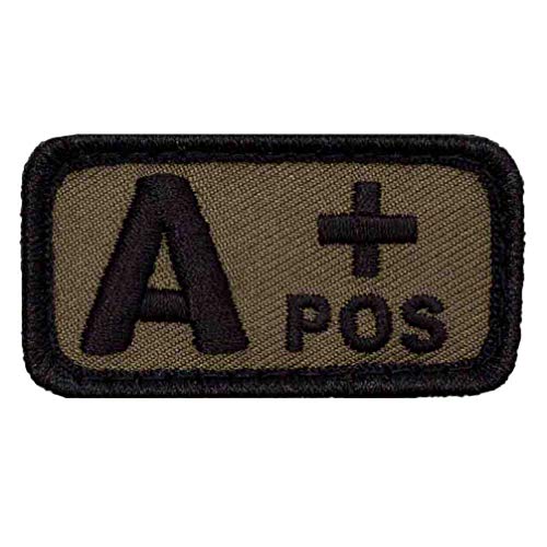 Café Viereck ® Bundeswehr Blutgruppe Patch Gestickt mit Klett - 5 cm x 3 cm (Oliv - A+) von Café Viereck