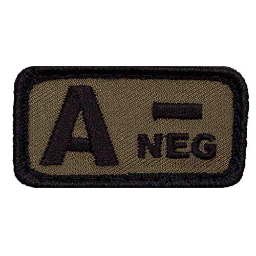 Café Viereck ® Bundeswehr Blutgruppe Patch Gestickt mit Klett - 5 cm x 3 cm (Oliv - A-) von Café Viereck