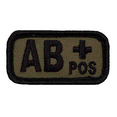 Café Viereck ® Bundeswehr Blutgruppe Patch Gestickt mit Klett - 5 cm x 3 cm (Oliv - AB+) von Café Viereck