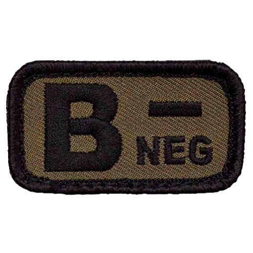 Café Viereck ® Bundeswehr Blutgruppe Patch Gestickt mit Klett - 5 cm x 3 cm (Oliv - B-) von Café Viereck