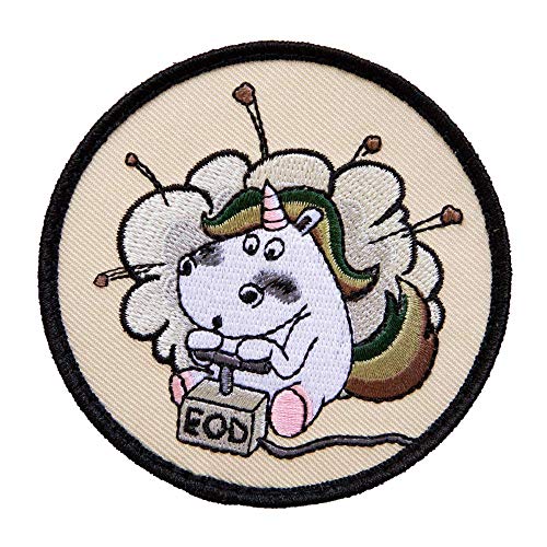 Café Viereck ® Bundeswehr EOD Einhorn Fun Patch Gestickt mit Klett - 8 cm von Café Viereck