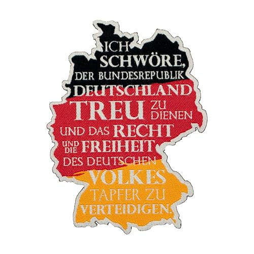 Café Viereck ® Bundeswehr Eid Deutschland Patch – Hochwertiges gewebtes Abzeichen mit Klett & Lasercutrand – 9 cm Höhe – Andenken für Soldaten & Veteranen von Café Viereck