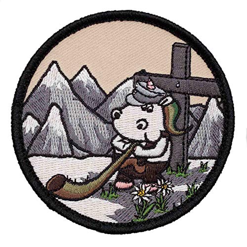 Café Viereck ® Bundeswehr Gebirgsjäger Einhorn Fun Patch Gestickt mit Klett - 8 cm von Café Viereck