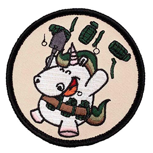 Café Viereck ® Bundeswehr Heer Einhorn Fun Patch Gestickt mit Klett - 8 cm von Café Viereck