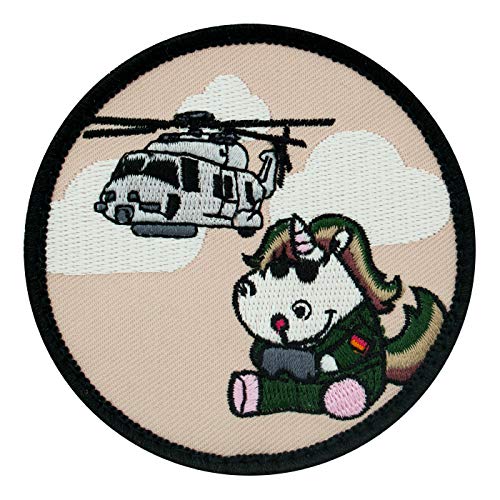 Café Viereck ® Bundeswehr Heeresflieger Heeresfliegertruppe HFlg Einhorn Fun Patch Gestickt mit Klett - 8 cm von Café Viereck