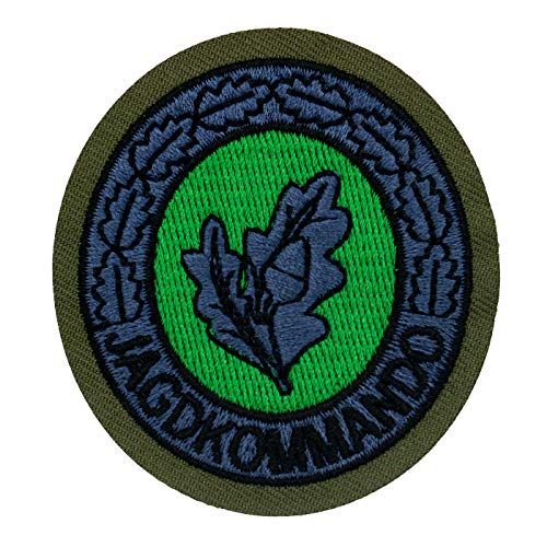 Café Viereck ® Bundeswehr Jagdkommandoführer Abzeichen Aufnäher Gestickt - 5,7 x 6,3 cm (Innenkreis grün gestickt) von Café Viereck