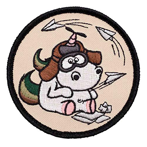 Café Viereck ® Bundeswehr Luftwaffe Einhorn Fun Patch Gestickt mit Klett - 8 cm von Café Viereck