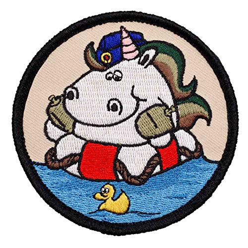 Café Viereck ® Bundeswehr Marine Einhorn Fun Patch Gestickt mit Klett - 8 cm von Café Viereck