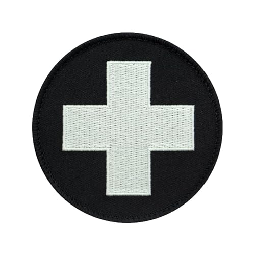 Café Viereck ® Bundeswehr Rettungsdienst Sanitäter Medic Patch Gestickt mit Klett - schwarz/weiß 9 cm von Café Viereck