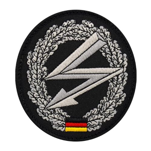 Café Viereck ® Bundeswehr Truppengattung Barettabzeichen Patch Gestickt mit Klett - 8,5 cm hoch (Fernmelder) von Café Viereck