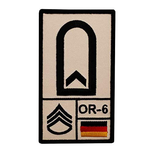 Café Viereck ® Feldwebel Bundeswehr Rank Patch mit Dienstgrad - Gestickt mit Klett – 9,8 cm x 5,6 cm von Café Viereck