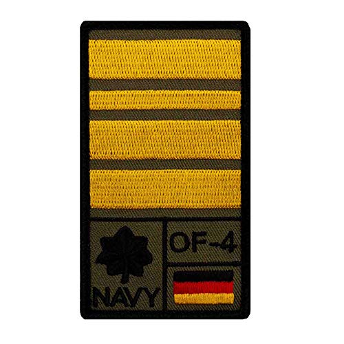 Café Viereck ® Fregattenkapitän Marine Bundeswehr Rank Patch mit Dienstgrad - Gestickt mit Klett – 9,8 cm x 5,6 cm von Café Viereck