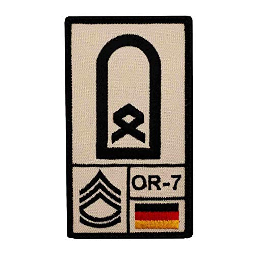 Café Viereck ® Hauptfeldwebel Bundeswehr Rank Patch mit Dienstgrad - Gestickt mit Klett – 9,8 cm x 5,6 cm von Café Viereck