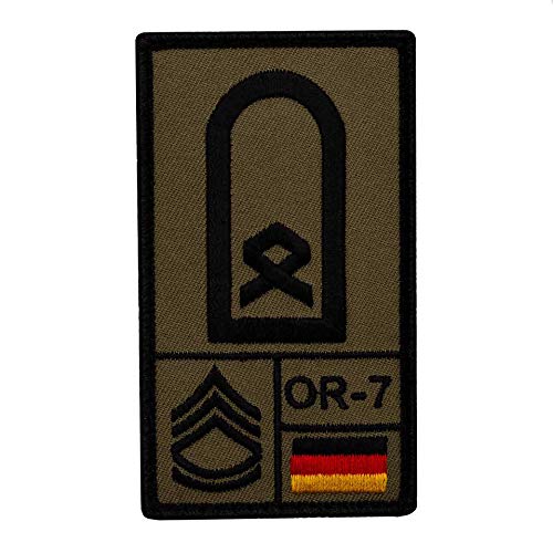 Café Viereck ® Hauptfeldwebel Bundeswehr Rank Patch mit Dienstgrad - Gestickt mit Klett – 9,8 cm x 5,6 cm von Café Viereck