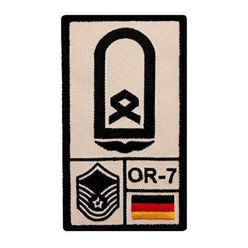 Café Viereck ® Hauptfeldwebel Luftwaffe Bundeswehr Rank Patch mit Dienstgrad - Gestickt mit Klett – 9,8 cm x 5,6 cm von Café Viereck