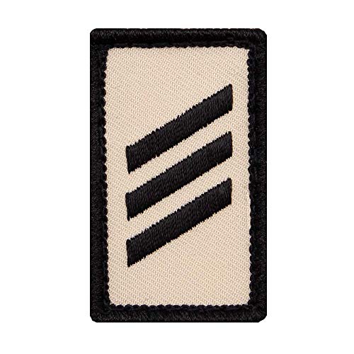 Café Viereck ® Hauptgefreiter Bundeswehr Rank Patch mit Dienstgrad - Gestickt mit Klett – 3 x 5 cm – Sand – Mini Patch von Café Viereck