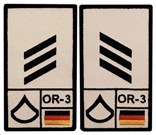 Café Viereck ® Hauptgefreiter Bundeswehr Rank Patch mit Dienstgrad - Gestickt mit Klett - 9,8 cm x 5,6 cm - 2 Stück von Café Viereck