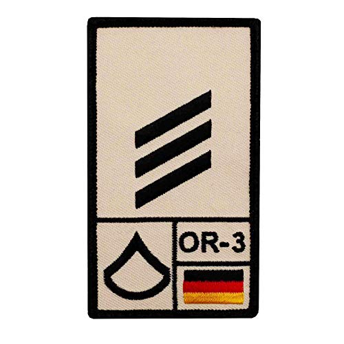 Café Viereck ® Hauptgefreiter Bundeswehr Rank Patch mit Dienstgrad - Gestickt mit Klett – 9,8 cm x 5,6 cm von Café Viereck