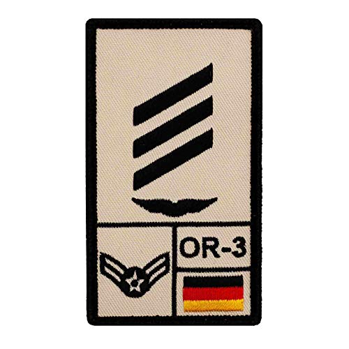 Café Viereck ® Hauptgefreiter Luftwaffe Bundeswehr Rank Patch mit Dienstgrad - Gestickt mit Klett – 9,8 cm x 5,6 cm von Café Viereck