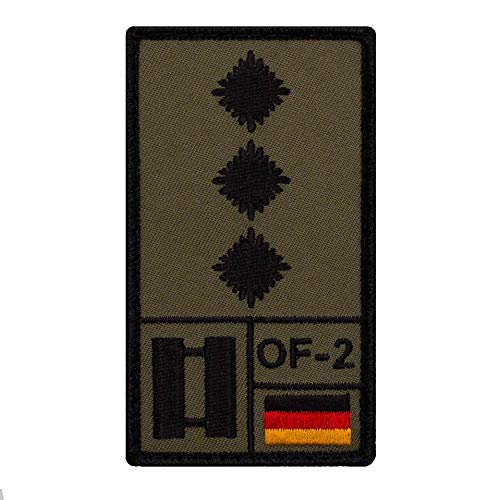 Café Viereck ® Hauptmann Bundeswehr Rank Patch mit Dienstgrad - Gestickt mit Klett – 9,8 cm x 5,6 cm von Café Viereck