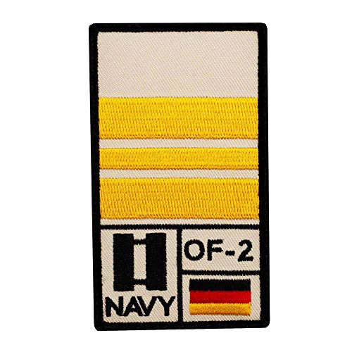 Café Viereck ® Kapitänleutnant Marine Bundeswehr Rank Patch mit Dienstgrad - Gestickt mit Klett – 9,8 cm x 5,6 cm von Café Viereck