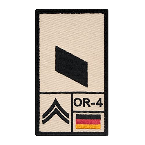 Café Viereck ® Korporal Bundeswehr Rank Patch mit Dienstgrad - Gestickt mit Klett – 9,8 cm x 5,6 cm – Sand – Rechte Seite von Café Viereck