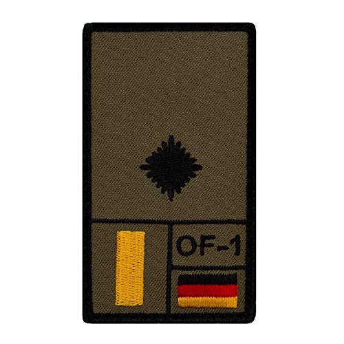 Café Viereck ® Leutnant Bundeswehr Rank Patch mit Dienstgrad - Gestickt mit Klett – 9,8 cm x 5,6 cm von Café Viereck