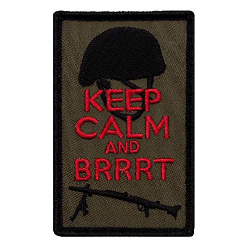 Café Viereck ® Lustiges Bundeswehr Fun Patch Gestickt mit Klett – 5 x 8 cm - Keep calm and Brrrt von Café Viereck