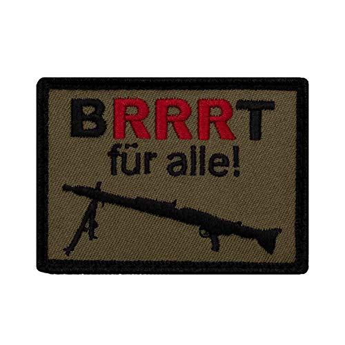 Café Viereck ® Lustiges Bundeswehr Fun Patch Gestickt mit Klett – 7 cm x 5 cm - Brrrt von Café Viereck