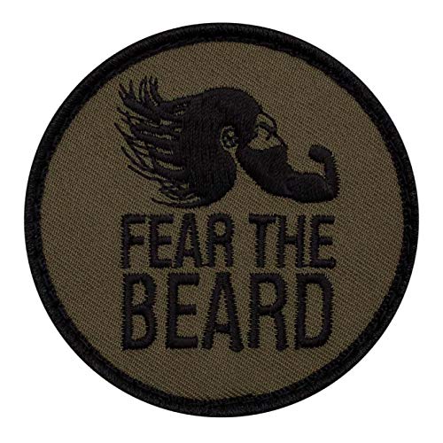 Café Viereck ® Lustiges Bundeswehr Fun Patch Gestickt mit Klett – 7 x 3 cm - Fear the Beard von Café Viereck