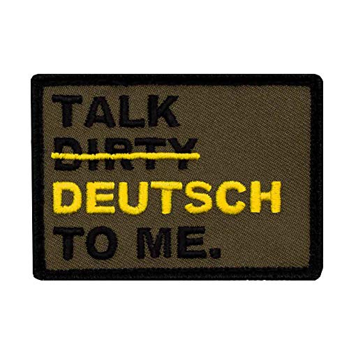 Café Viereck ® Lustiges Bundeswehr Fun Patch Gestickt mit Klett - 7 x 5 cm - Talk Dirty Deutsch to me von Café Viereck